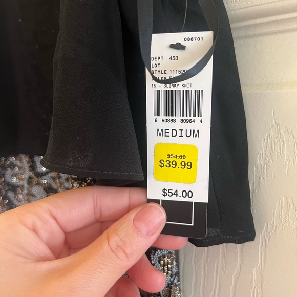 Black  dress, New with tags size M but runs a bit small, - Picture 3 of 3